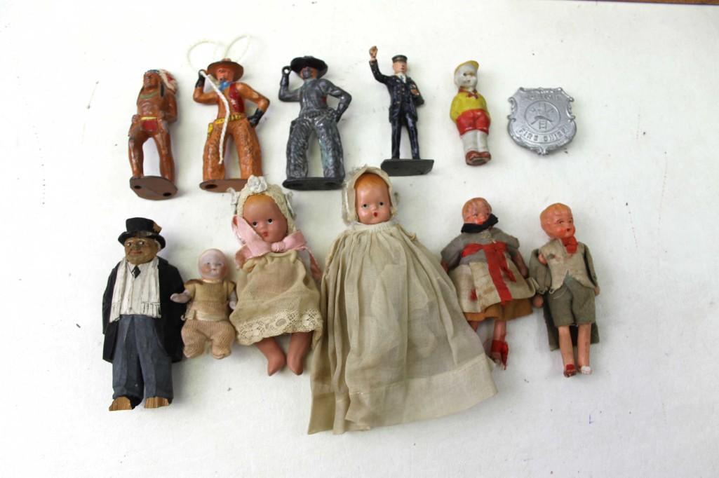 Lot of Vintage Dolls and Toy incl Cowboys and Baby (1 of 6)