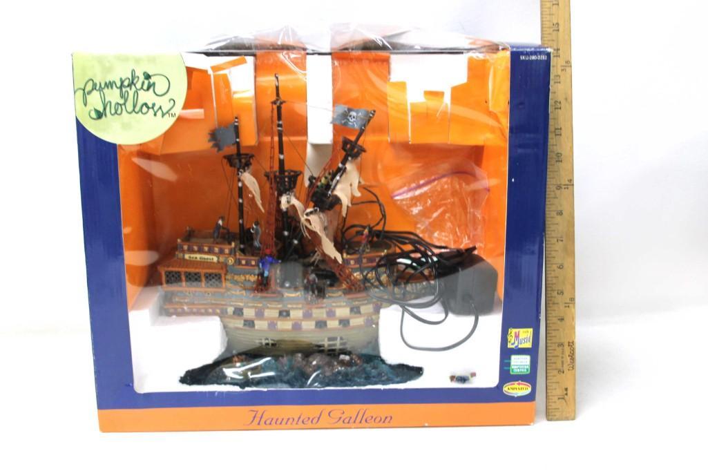 Pumpkin Hollow Haunted Galleon Halloween Decoration: Pumpkin Hollow Haunted Galleon Halloween Decoration in original box