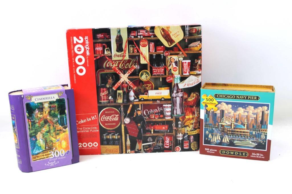 Lot of Jigsaw Puzzles incl Coca Cola , Chicago Navy (1 of 3)