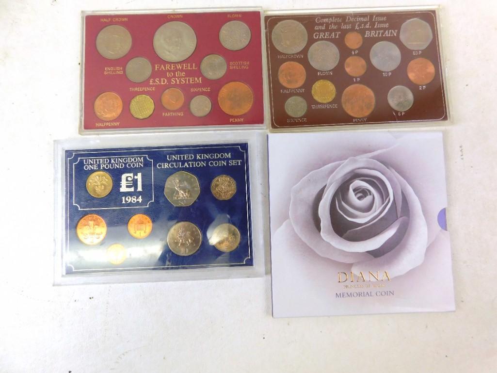 Lot of U.K. Great Britain Coin Sets including Princess (1 of 7)