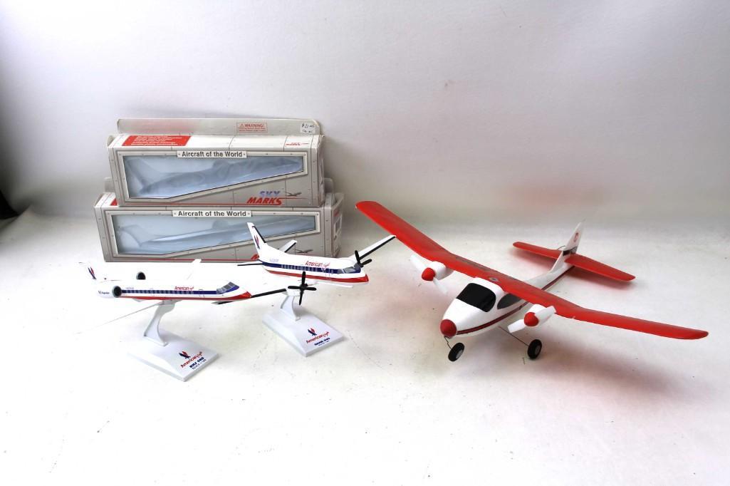 Lot of 3 Toy or Model Airplanes 2 with American Eagle (1 of 3)