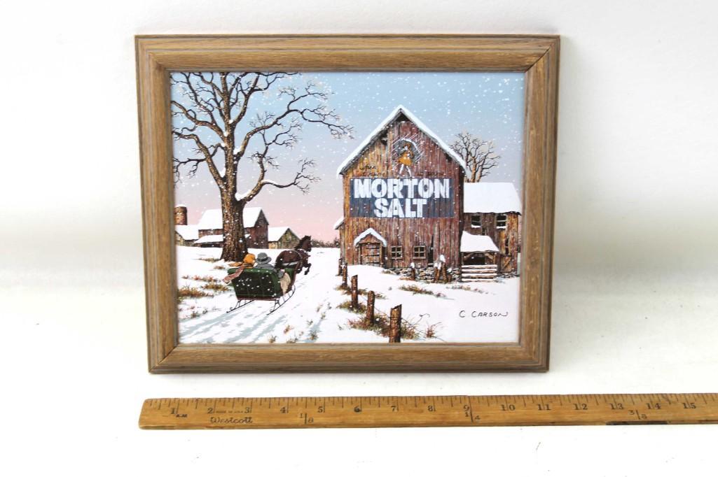 Framed C. Carson Print of a Winter Scene (1 of 3)