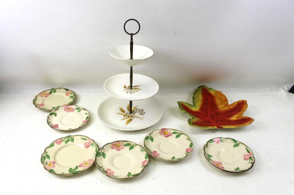 Lot of Franciscan Ware Desert Rose Sm Plates & Saucers (1 of 6)