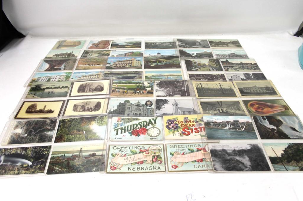 Lot of Vintage Postcards incl Linen and Black and White (1 of 6)