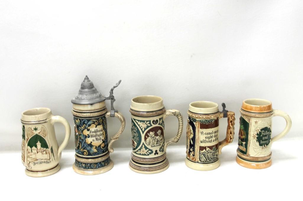 Lot of 4 Vintage German Beer Steins (1 of 6)