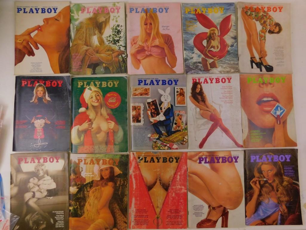 Lot of 15 Playboy Magazines from 1972 and 1973 (1 of 3)