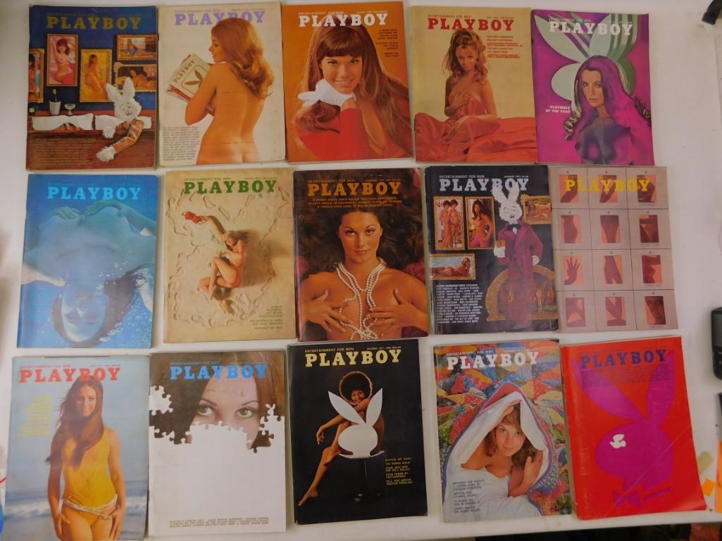 Lot of 15 Playboy Magazines from 1970 and 1971 (1 of 3)