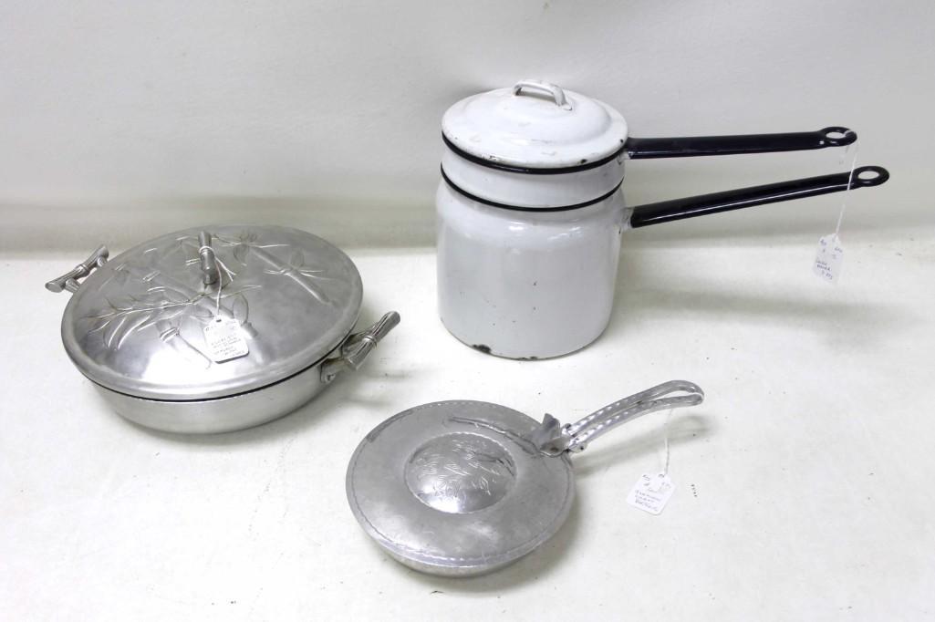Vintage Silent Butler, Double Boiler and Casserole Dish (1 of 7)