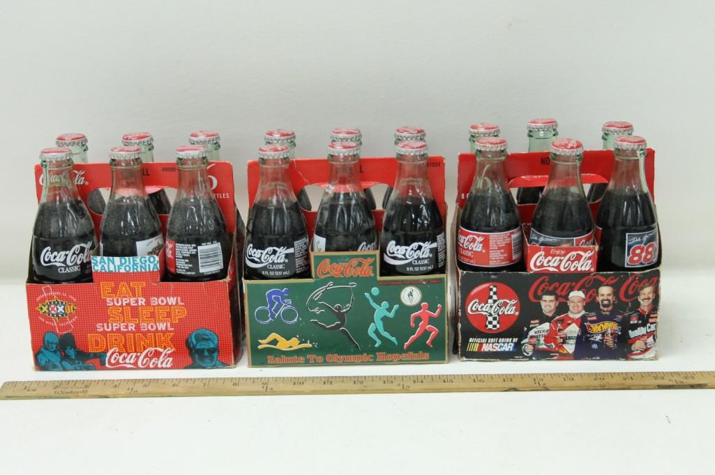 3 six packs of vintage collectible Coca Cola Bottles (1 of 2)