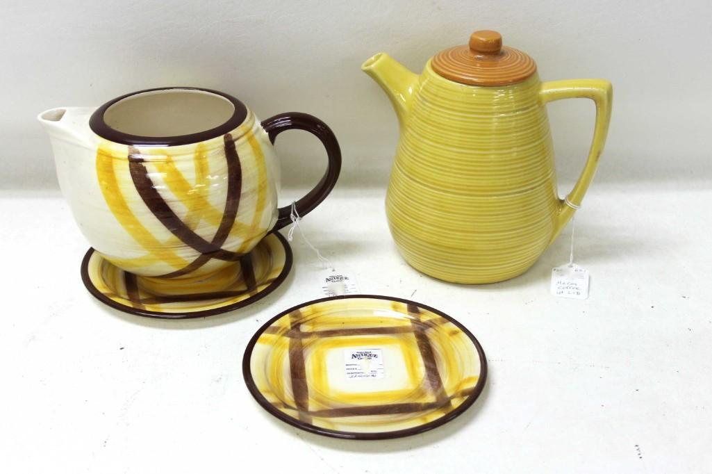 Vintage Pottery incl McCoy Coffee Pot , Organdie Teapot (1 of 4)
