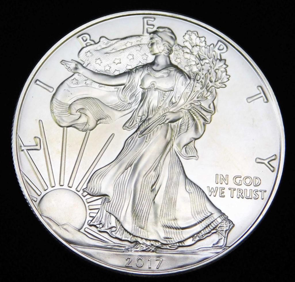 2017 BU American Silver Eagle 1 oz Fine Silver (1 of 2)