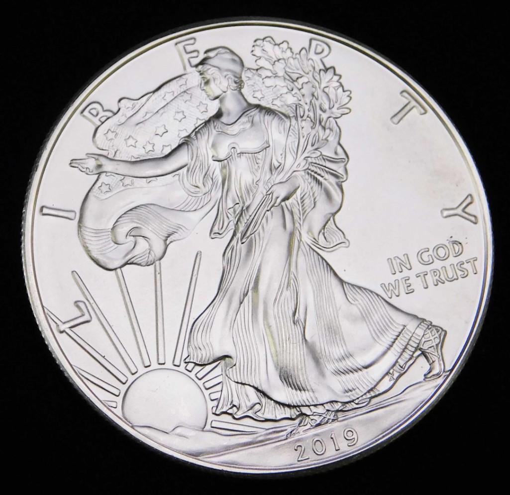 2019 BU American Silver Eagle 1 oz Fine Silver (1 of 2)