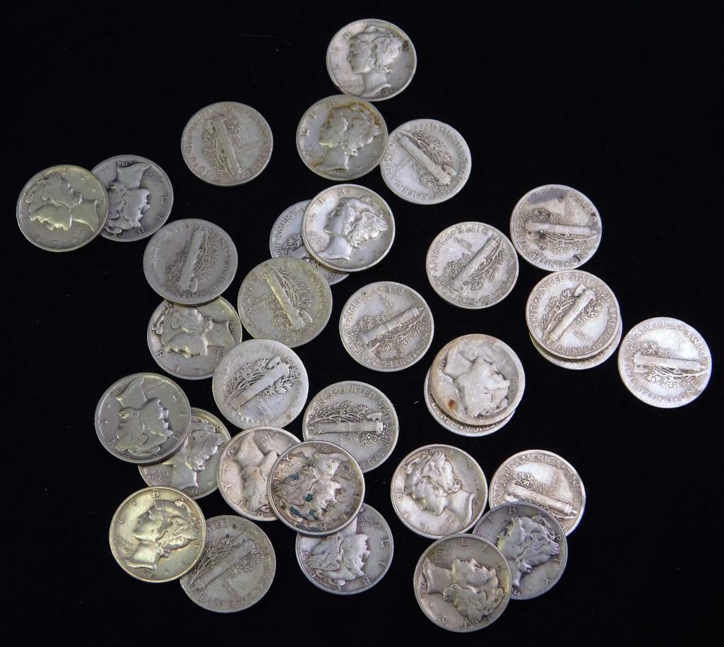 Lot of 30 Mercury Dimes (1 of 2)