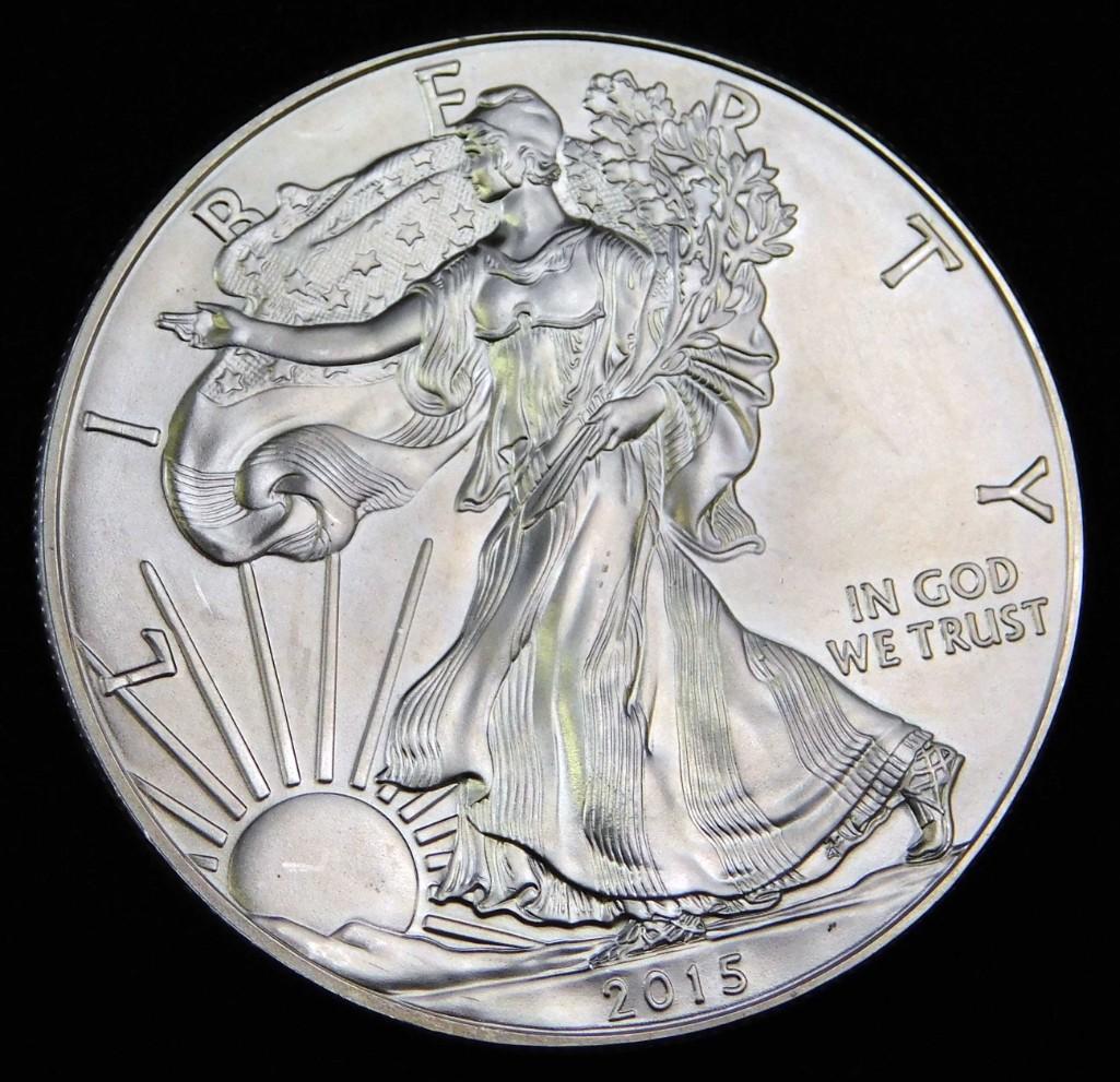 2015 BU American Silver Eagle 1 oz Silver (1 of 2)