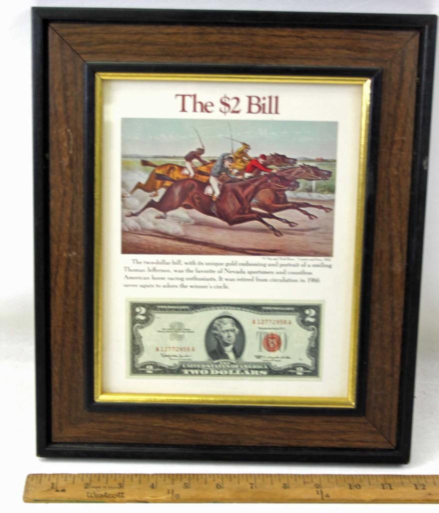 Framed Red Seal 2 Dollar Bill (1 of 3)