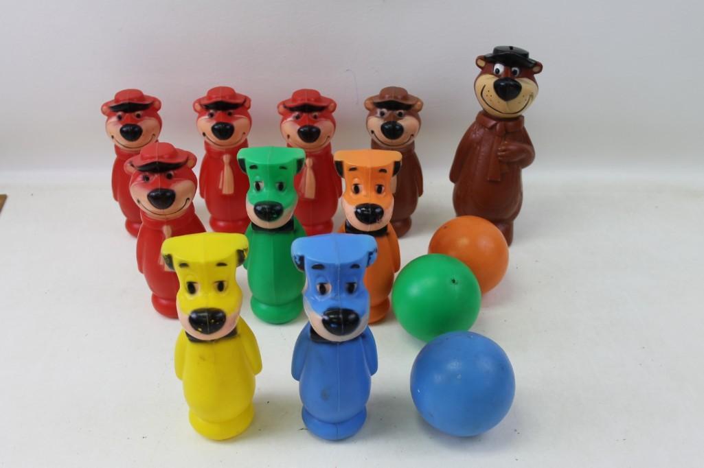 Yogi Bear and Huckleberry Hound 10 Pin Bowling Set (1 of 3)
