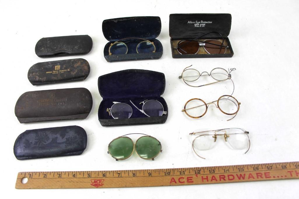 Lot of Vintage and Antique Eyeglasses and Glasses Cases (1 of 6)