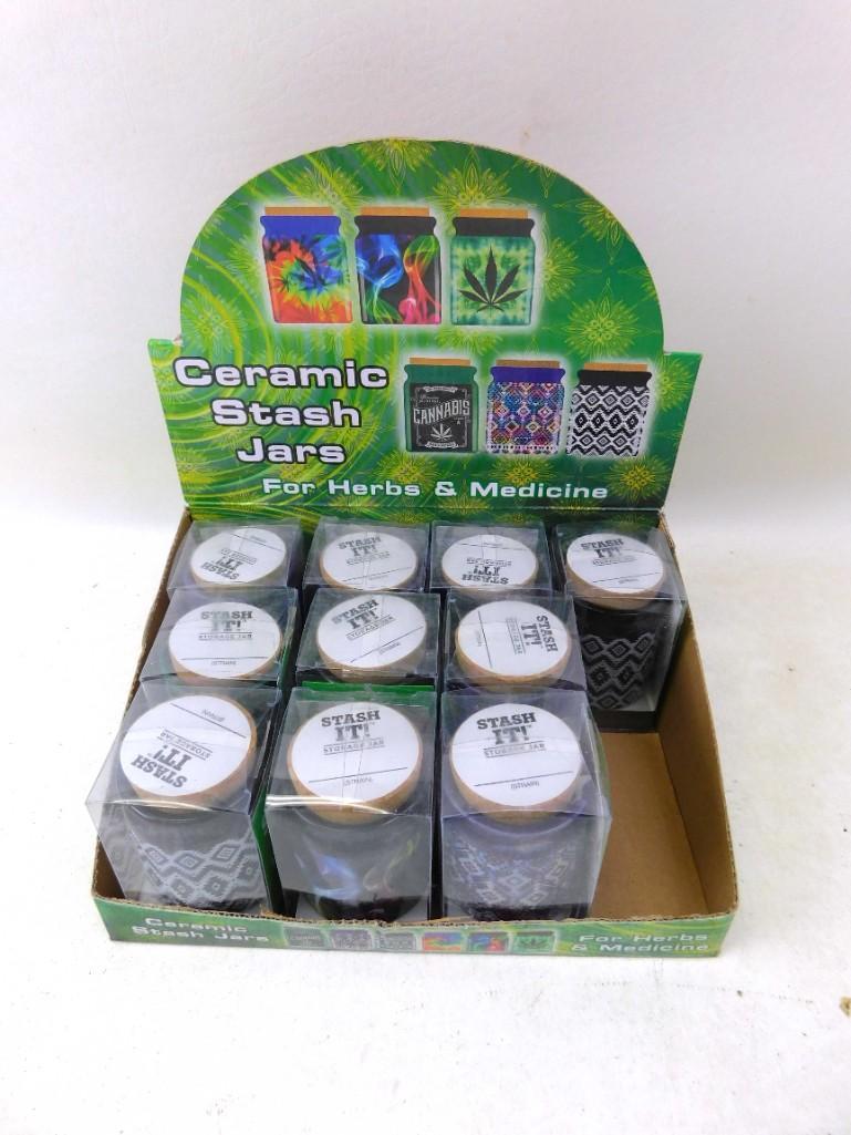 Lot of 10 Ceramic Stash Jars for Herbs and Medicine: Lot of 10 Ceramic Stash Jars for Herbs and Medicine Stash IT! Makes an air tight seal.