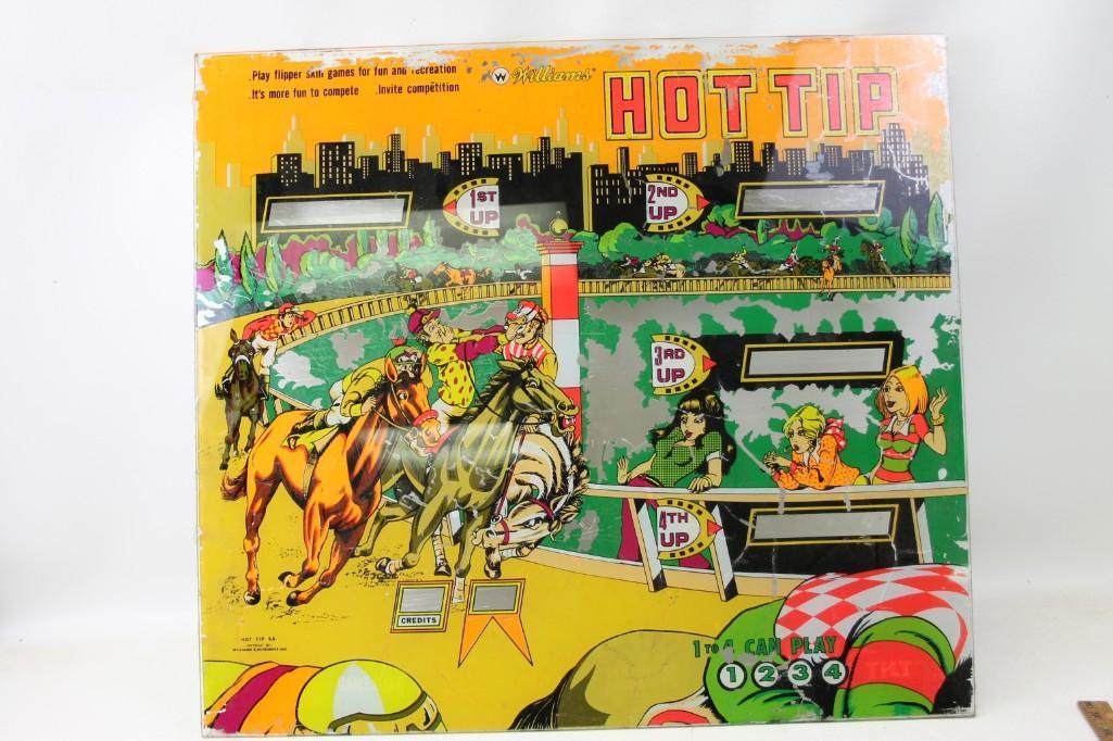 William's Hot Tip Pinball Machine Back Glass (1 of 7)