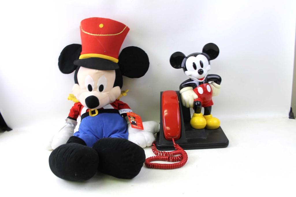 Disney Lot incl Mickey Mouse Telephone and Plush Mickey (1 of 6)