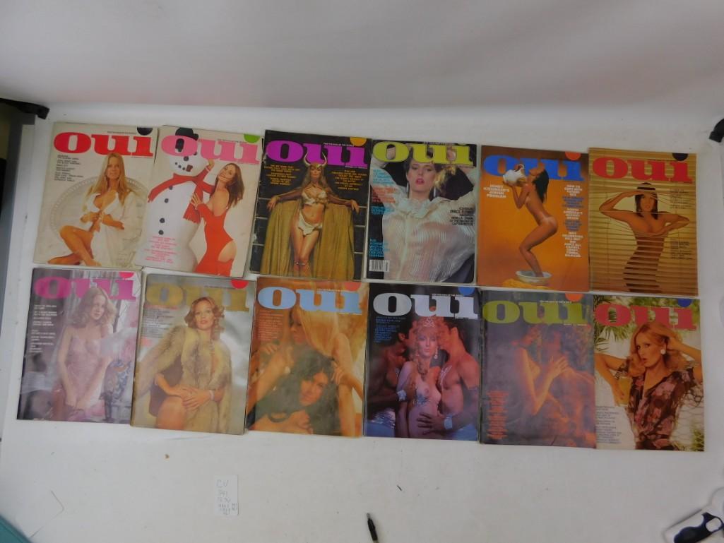 Lot of 12 Oui Adult Magazines mostly 1970's (1 of 3)