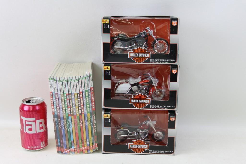 3 Harley Davidson 1:18 Scale Die Cast Replicas new in (1 of 4)
