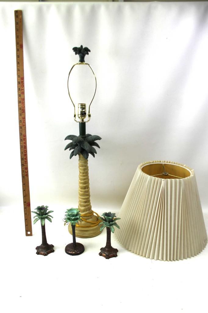 Palm Tree Lamp and Candle Holders (1 of 8)