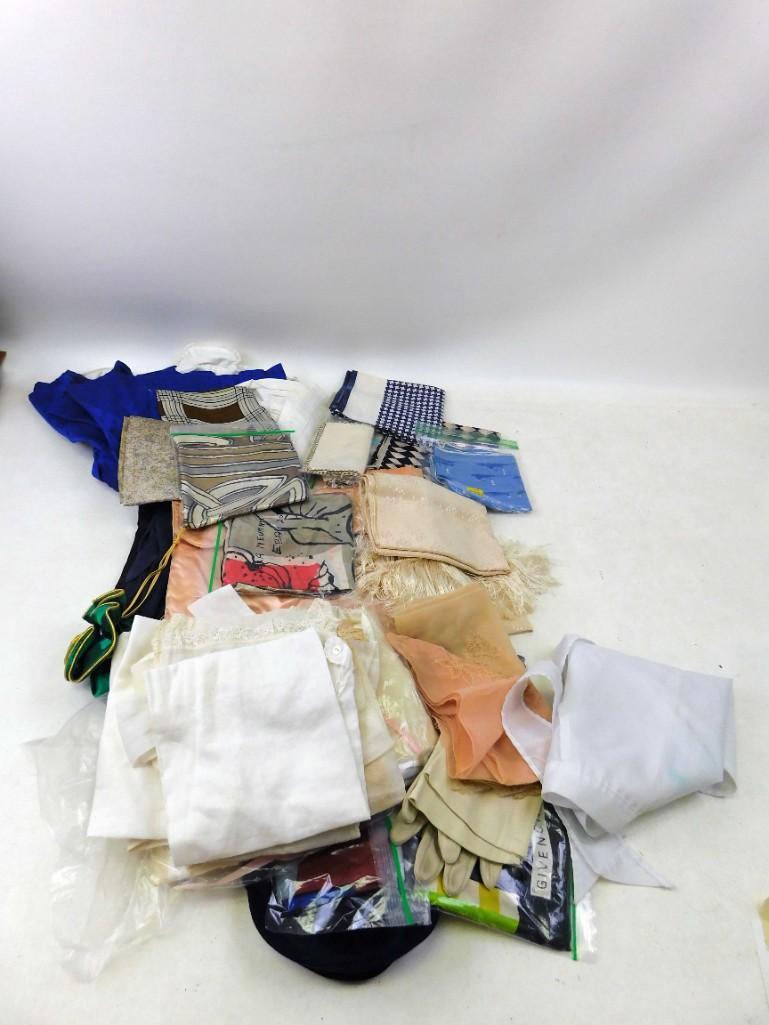 Lot of Vintage Scarves, Gloves, Hat, Aprons, (1 of 4)