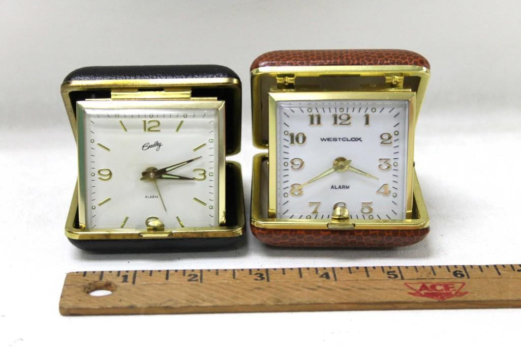 Lot of 2 Vintage Travel Alarm Clocks , Both Work (1 of 3)