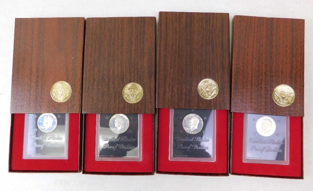 Lot of 1971 1972 1973 1974 Eisenhower Brown Box Proof (1 of 5)