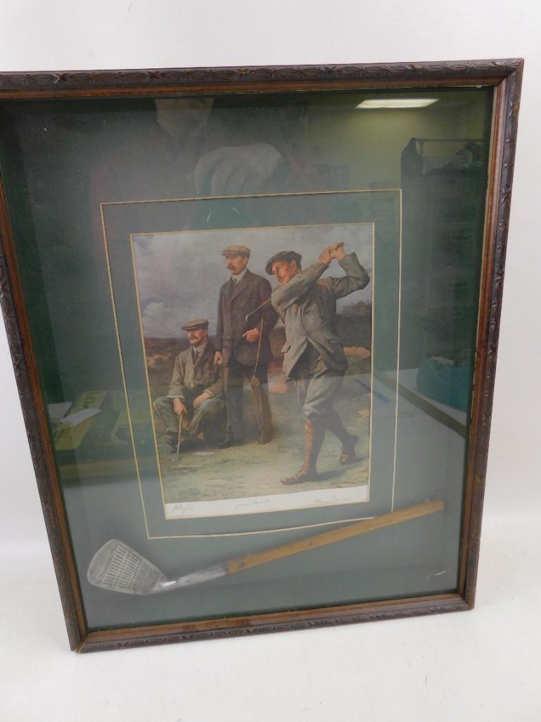 Framed Signed Print with golf club in shadow box (1 of 7)