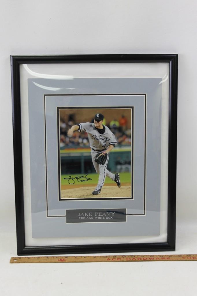 Framed Signed Photo Jake Peavy Chicago White Sox with (1 of 4)