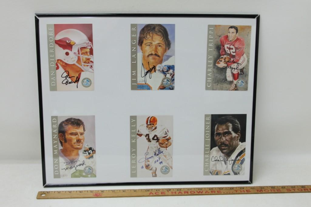 Lot of 6 Autographed Football Cards in a Frame (1 of 5)