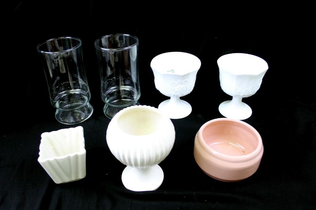 Lot of Pottery , Milk Glass , and Glass (1 of 3)