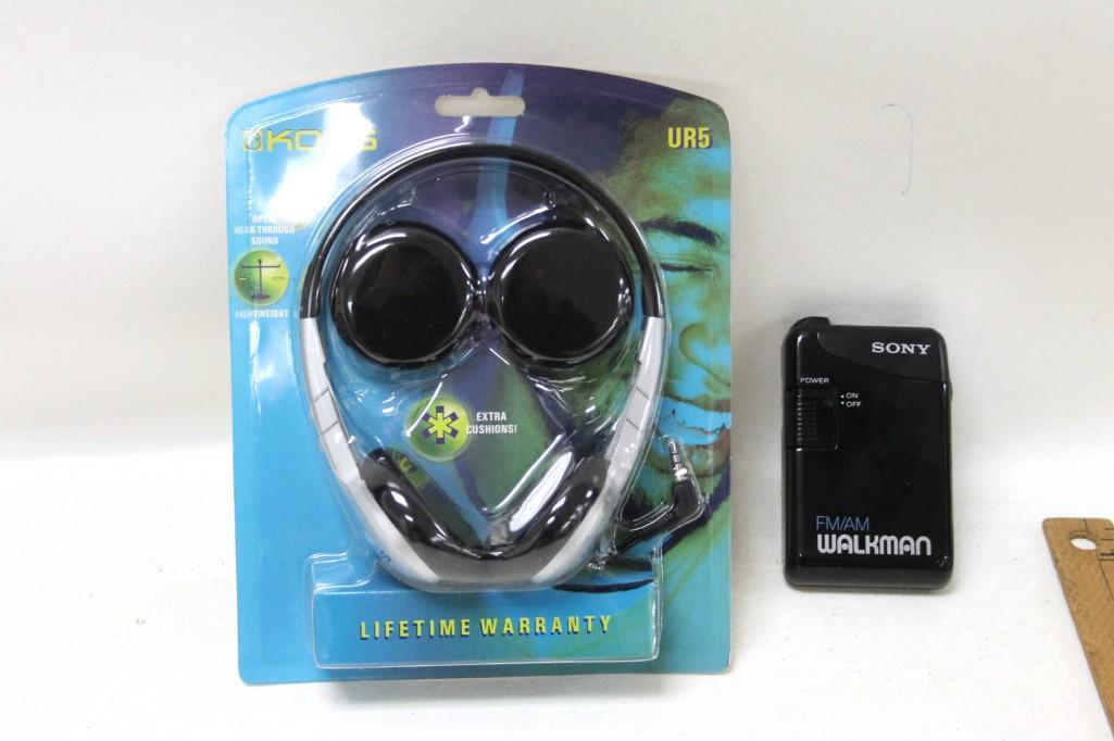 Vintage Sony Walkman AM/FM Radio and a Pair of Koss UR5 (1 of 5)
