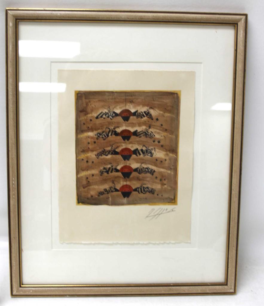 Framed Print Abstract Pigs Signed (1 of 4)