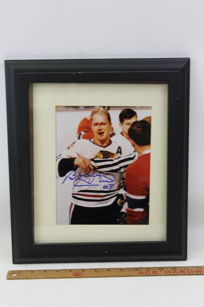 Framed Autographed Photo Bobby Hull Hockey Hall of Fame (1 of 3)