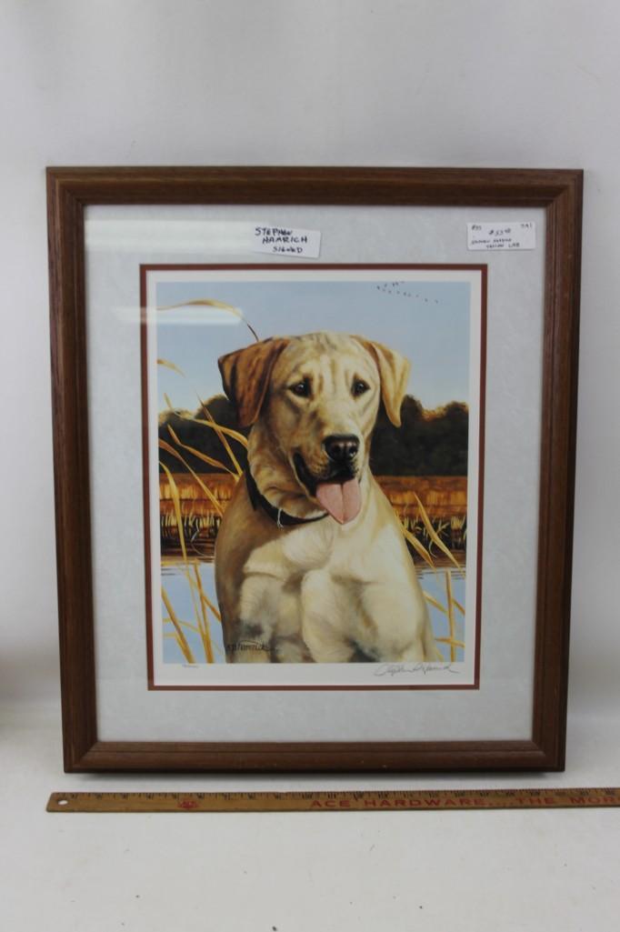 Framed Art Dog Print Signed (1 of 5)