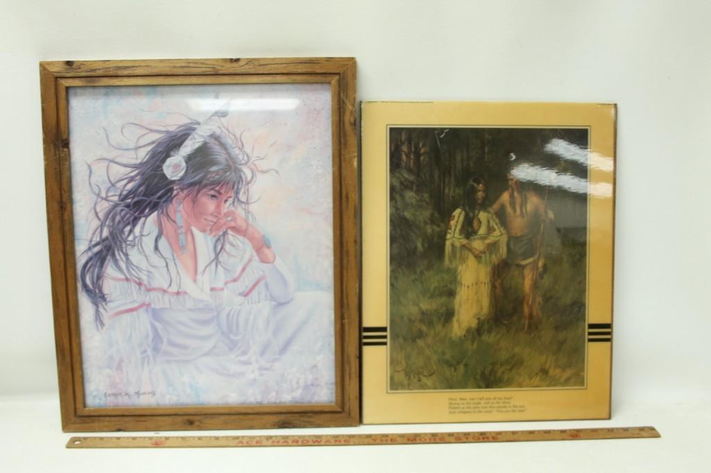 Lot of 2 Native American Framed Art Prints (1 of 6)