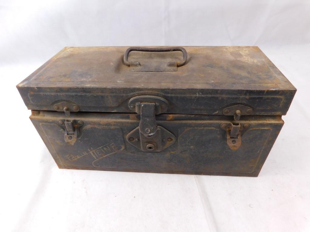 Vintage Metal Toolbox with Vintage Tools (1 of 3)