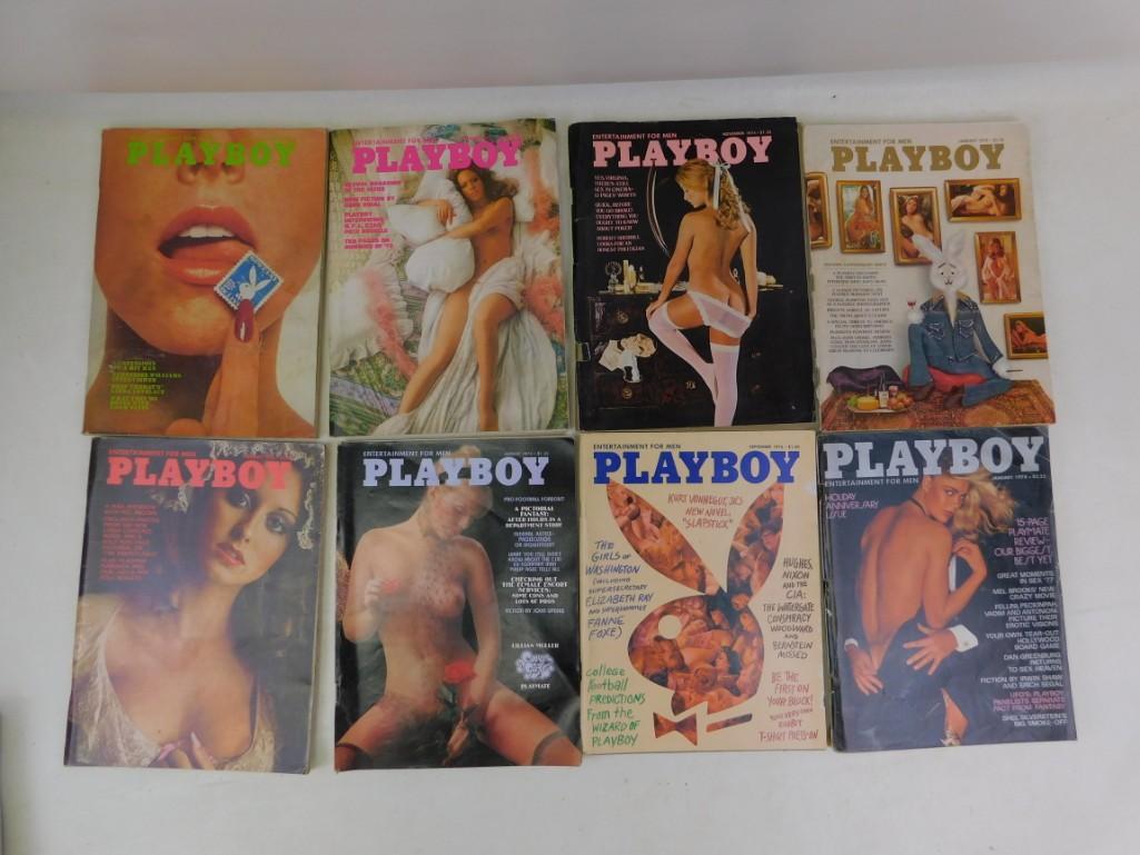 Lot of 8 Playboy Magazines from 1973-1976 and 1978 (1 of 3)
