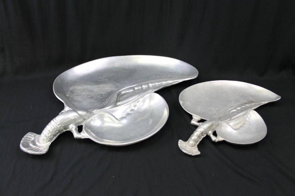 Set of 2 Metal Lobster Plates or Trays Bruce Cox: Set of 2 Metal Lobster Plates or Trays by Bruce Cox