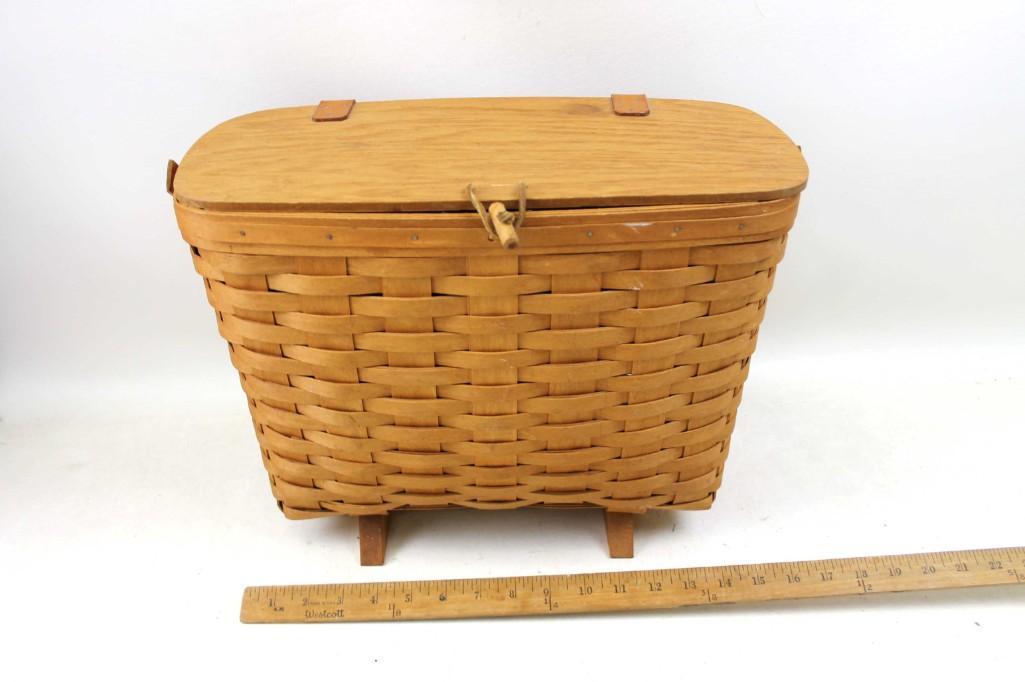 1994 Larger Sized Longaberger Basket with Lid and (1 of 5)