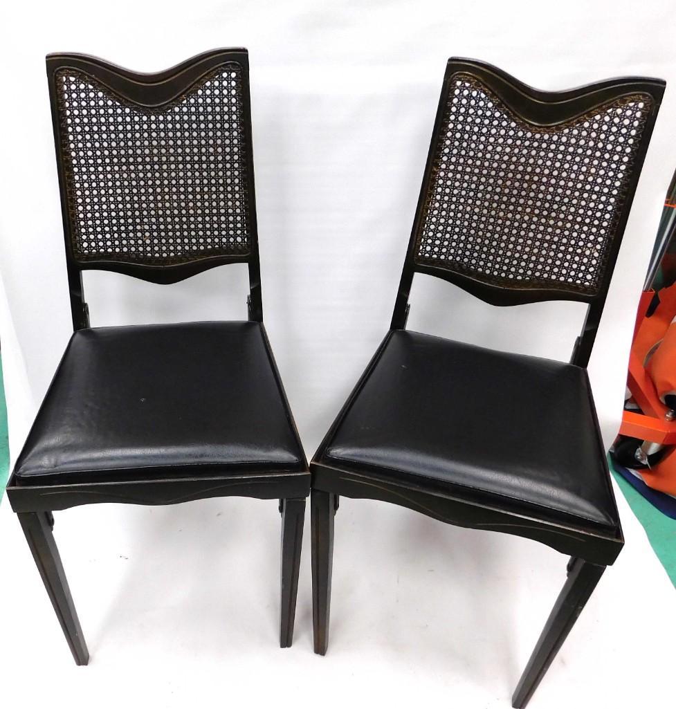 Set of 2 1960s Leg O Matic Folding Chairs w Leather (1 of 12)