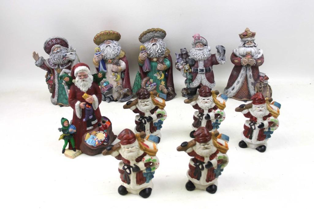 Lot of 11 Santa Claus Christmas Figures: Lot of 11 Santa Claus Christmas Figures
