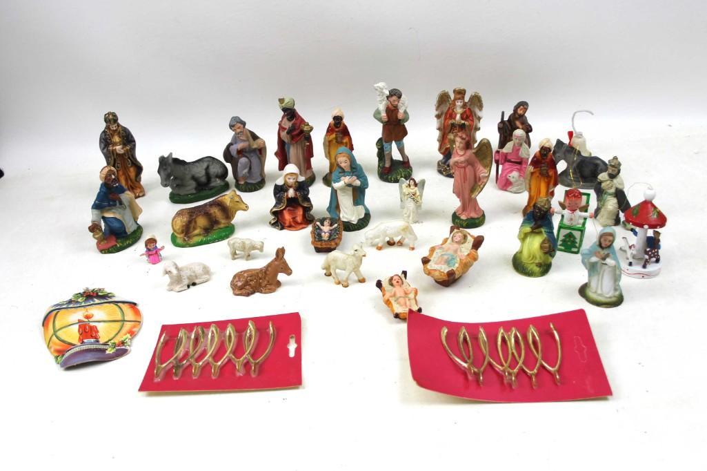Lot of Christmas Decor incl Nativity Scene Figures , (1 of 4)