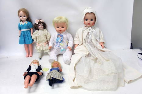 Vintage Doll Lot incl 1950s Dovina Rotterdam Holland ,: Vintage Doll Lot incl 1950s Dovina Rotterdam Holland , Sun Rubber Doll , Dianna Effner Good Little Girl with a Curl 1991 Mother Goose Collection , Baby Boo , etc