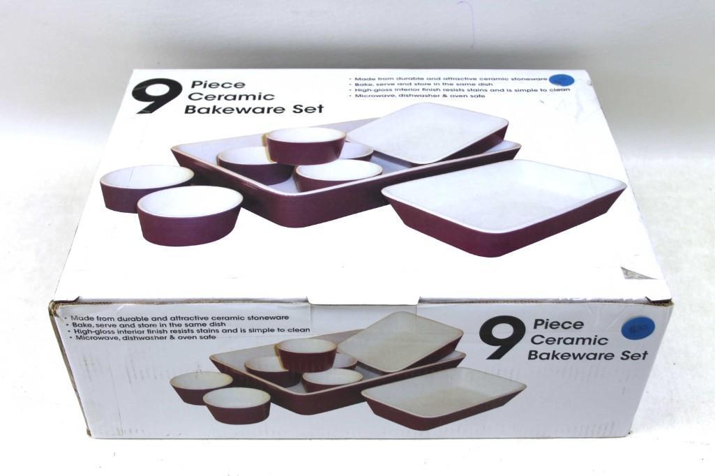 9 Piece Ceramic Bakeware Set New in Box (1 of 2)