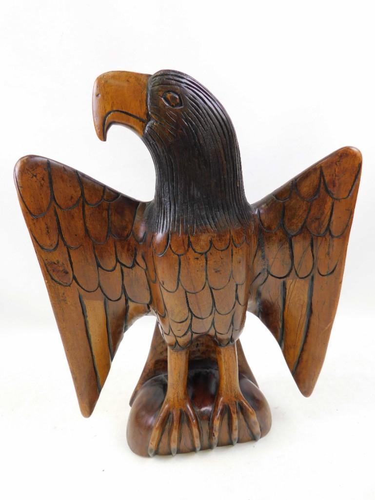 Hand Carved Wooden Eagle Statue or Sculpture (1 of 3)