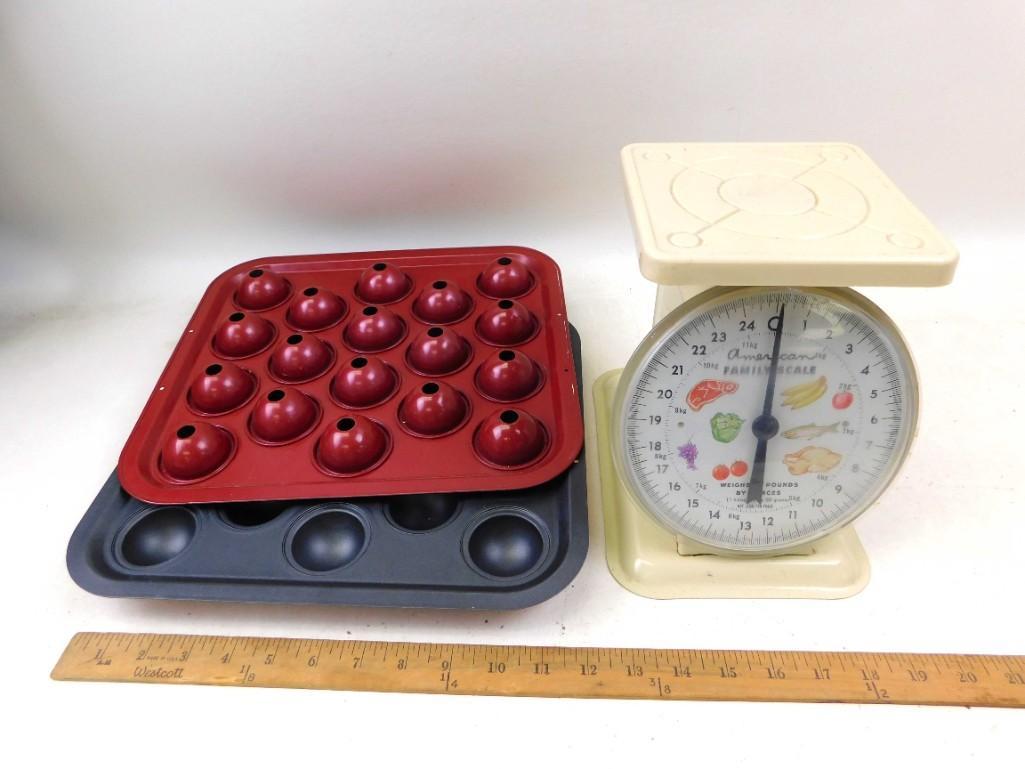 Vintage Kitchen Scale and  Cake Pop Pans (1 of 4)